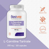 L-Carnitine Tartrate 500mg per Capsule (120 Capsules) - No Stearates - Non GMO - Gluten Free