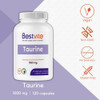 Taurine 1000mg (120 Vegetarian Capsules) - No Stearates - No Fillers - No Flow Agents