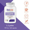 L-Lysine 500mg per Capsule (240 Vegetarian Capsules) - No Stearates - No Fillers - No Flow Agents - Vegan - Non GMO - Gluten Free - No Stearic Acid - No Dicalcium Phosphate