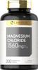 Magnesium Chloride | 1560mg | 200 Tablets | Cloruro de Magnesio Supplement | Vegetarian, Non-GMO, and Gluten Free Formula | by Carlyle