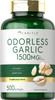 Carlyle Odorless Garlic Softgels 1500mg | 500 Pills | Non-GMO, Gluten Free Extract Supplement