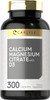 Calcium Magnesium Citrate with Vitamin D3 | 300 Capsules | Non-GMO & Gluten Free Supplement | by Carlyle