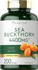 Carlyle Sea Buckthorn Oil Capsules 4400mg | 200 Softgels | Non-GMO, Gluten Free | Sea Buckthorn Berry Oil Supplement