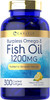 Carlyle Burpless Fish Oil 1200 mg | 300 Softgels | with 360 mg Omega-3 Fatty Acids | Natural Lemon Flavor | Non-GMO, Gluten Free Supplement
