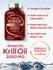 Antarctic Krill Oil 2000 mg 120 Softgels | Omega-3 EPA, DHA, with Astaxanthin Supplement Sourced from Red Krill | Maximum Strength | Laboratory Tested