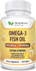 Omega-3 Fish Oil 3750mg Triple Strength - 180 Burpless Softgels | EPA 1200mg + DHA 900mg | Promotes Healthy Heart, Immune System, Eyes, Skin & Brain Function