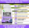 Biotin 10000 Mcg Enhanced With Vitamin D & E | 180 Count| For Healthy Hair, Skin & Nails | Energy Support | Vitamin B7 | Non-Gmo | Usa Formulated