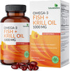 Futurebiotics Omega-3 Fish + Krill Oil 1000 MG Omega-3 EPA/DHA & Astaxanthin, Heart, Brain, Joint & Eye Support - Non-GMO, 120 Softgels (60 Servings)