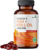 Futurebiotics Omega-3 Fish + Krill Oil 1000 MG Omega-3 EPA/DHA & Astaxanthin, Heart, Brain, Joint & Eye Support - Non-GMO, 120 Softgels (60 Servings)