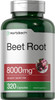 Beet Root Powder Capsules 8000mg | 320 Count | Non-GMO and Gluten Free Formula | High Potency Herbal Extract Supplement | by Horbaach