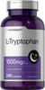 L Tryptophan 1500mg Capsules | 240 Count | Nighttime Formula | Non-GMO, Gluten Free Supplement | by Horbaach