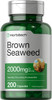 Brown Seaweed Extract Capsules 2000mg | 200 Pills | Fucoxanthin Supplement | Non-GMO, Gluten Free | by Horbaach