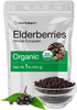 Organic Dried Elderberries | 1 lb Bulk Bag | European Whole | Non-GMO, Gluten Free | Sambucus Nigra | by Horbaach