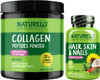 NATURELO Hair, Skin and Nails Multivitamin, 60 Count Collagen Peptide Powder, 45 Servings
