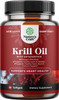 Antarctic Krill Oil Softgels - High Absorption Krill Oil Omega 3 Fatty Acid Supplement with Potent EPA DHA Astaxanthin and Phospholipids - Wild Caught Burpless Fish Oil Omega 3 Supplement (30 Count)