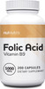 Nui Nutra Folic Acid Supplement | 1000mcg | 1mg | 200 Capsules | Nervous & Cardiovascular System Support | Essential Vitamin for Women | Development and Brain Support | Vitamin B9 | Acido Folico Nui Nutra Folic Acid Supplement | 1000mcg | 1mg | 200 Capsules | Nervous & Cardiovascular System Support | Essential Vitamin for Women | Development and Brain Support | Vitamin B9 | Acido Folico