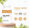 Nui Nutra Folic Acid Supplement | 1000mcg | 1mg | 200 Capsules | Nervous & Cardiovascular System Support | Essential Vitamin for Women | Development and Brain Support | Vitamin B9 | Acido Folico Nui Nutra Folic Acid Supplement | 1000mcg | 1mg | 200 Capsules | Nervous & Cardiovascular System Support | Essential Vitamin for Women | Development and Brain Support | Vitamin B9 | Acido Folico