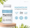 Nui Nutra Magnesium Glycinate Capsules Supplement | 420mg | 200 Capsules | Supports Heart, Sleep, Bone, Relaxation & Cardiovascular System | for Men & Women