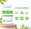 Nui Nutra L-Glutamine Supplement | 800mg Per Serving | 150 Capsules | Amino Acid to Promote Muscle Recovery | Supports Gut Health | BCAA Glutamine | for Men & Women