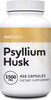 Nui Nutra Psyllium Husk Supplement | 1500mg | 450 Capsules | Soluble Fiber Capsules | Digestive Support Pills | Heart & Intestine Health | Non-GMO and Gluten Free | for Men & Women