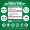 Zazzee Whole Fruit Blueberry Extract, 5000 mg Strength, 120 Vegan Capsules, Potent 10:1 Extract, 4 Month Supply, Vegan, All-Natural and Non-GMO