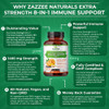 Zazzee Extra Strength 8-in-1 Immune Support, 180 Vegan Capsules, 1400 mg per Capsule, 1000 mg Vitamin C, 1000 IU mg D3, Zinc, Elderberry, Echinacea, Goldenseal, Turmeric and Astragalus, All-Natural