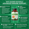 Zazzee Advanced Immune Support, 1300 mg per Tablet, 30 Day Supply, with 1000 mg Vitamin C, Zinc, 1000 mg Strength Echinacea, 1000 mg Strength Elderberry and 200 mg Strength Goldenseal, All-Natural