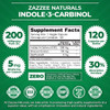 Zazzee Indole-3-Carbinol (I3C), 120 Vegan Capsules, 4 Month Supply, 200 mg per Capsule, Plus 5mg BioPerine for Enhanced Absorption, Vegan, Non-GMO and All-Natural