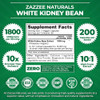 Zazzee White Kidney Bean Extract 200 Vegan Capsules, 1800 mg Per Serving, Potent 10:1 Extract, 18,000 mg Strength, 100% Pure, Vegan, Non-GMO and All-Natural