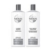 Nioxin System 1 for Natural Hair with Light Thinning Cleanser Shampoo (33.8 Ounce) and Scalp Therapy Conditioner (33.8 Ounce) Set