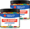 Absolute Immunity ZINC and Elderberry Gummies  Immune System Health  Adults and Kids 30ct. 2 Pack