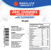 Absolute Immunity ZINC and Elderberry Gummies  Immune System Health  Adults and Kids 30ct. 2 Pack