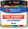 Absolute Immunity ZINC and Elderberry Gummies  Immune System Health  Adults and Kids 30ct. 2 Pack