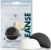 Konjac Sponge  2 Pack of Natural Facial Sponges for Gentle Cleansing and Face Exfoliating Loofah for Use with Wash Cleanser or Oil to Clean Skin 1 White Natural 1 Black Charcoal