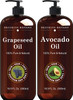 Brooklyn Botany Grapeseed and Avocado Oils for Skin and Hair 100 Pure and Cold Pressed  Carrier Oil for Essential Oils Aromatherapy and Massage  Moisturizing Skin Hair and Face 16 fl Oz