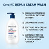 Derma B CeraMD Repair Cream Wash Unscented Fragrance Free Creamy Face  Body Cleanser for Dry Sensitive Itchy Skin Deep Moisture ParabenFree Body Wash Cream to Foam Cleanser 13.5 Fl. Oz. 400ml