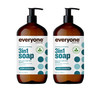 Everyone 3in1 Soap Body Wash Bubble Bath Shampoo 32 Ounce Pack of 2Pacific Eucalyptus Coconut Cleanser with Plant Extracts and Pure Essential Oils