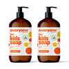 Everyone 3in1 Kids Soap Body Wash Bubble Bath Shampoo Orange Squeeze Coconut Cleanser with Organic Plant Extracts and Pure Essential Oils 32 Fl Oz Pack of 2