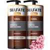 Kundal Sulfate  Moisturizing Shampoo for Dry Damaged Hair with Argan Oil Cherry Blossom 2 bottles X 16.9 oz Sulfate  Paraben  with argan oil