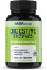 Digestive Enzymes Supplement with Probiotics  for Breaking Down Dairy Protein Sugar  Carbs  Nutrient Absorption Lactose Gas Relief  Bloating  Vegetarian 3rdParty Tested 60 Capsules