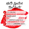 Aesthetica Long Lasting Matte Liquid Lipstick - Easy application & Removal  Mask Resistant  Full Coverage Lip Stick Formula for a Velvety Matte Flawless Finish