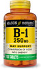 Mason Natural, Vitamin B-1 Thiamine Tablets, 250 Mg, 100-Count Bottle, Dietary Supplement Supports Energy Production and Healthy Metabolism, Helps Break Down Fats and Protein