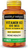 Vitamin K2 100 mcg Plus D3 1000 IU, 100 Tablets, Mason Natural