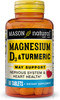 Mason Natural Magnesium & Vitamin D3 with Turmeric - Healthy Heart and Nervous System, Strengthens Bones and Muscles, Improved Joint Health, 60 Tablets