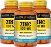 Mason Natural Zinc 100 Mg Capsules Advanced Immune System, Improves Antioxidant Support, Essential Mineral Supplement, 100 Count, Pack Of 3