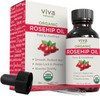 Viva Naturals Organic Rosehip Seed Oil (1 fl oz) - 100% Pure, Cold Pressed Moisturizing Rose hip Oil for Face, Hair, Dry Skin & Nails, Non-GMO