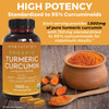 Organic Turmeric Curcumin Supplement 1,500mg (90 Tablets), Turmeric Curcumin with with Black Pepper for Superior Absorption, High Potency Standardized to 95% Curcuminoids, Joint Support