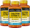 Mason Natural Calcium Citrate Plus Vitamin D3 - Strengthens Muscle Function, for Bone and Overall Health, 60 Caplets (Pack of 3)