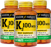 Mason Natural Vitamin K2 100 mcg with Calcium - Supports Cardiovascular, Bone and Muscle Health, Promotes Calcium Metabolism, Healthy Immune System, 100 Tablets (Pack of 3)