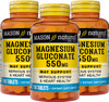 Mason Natural Magnesium Gluconate 550 mg - Healthy Heart and Nervous System, Improved Muscle Function and Blood Pressure Levels, 100 Tablets (Pack of 3)